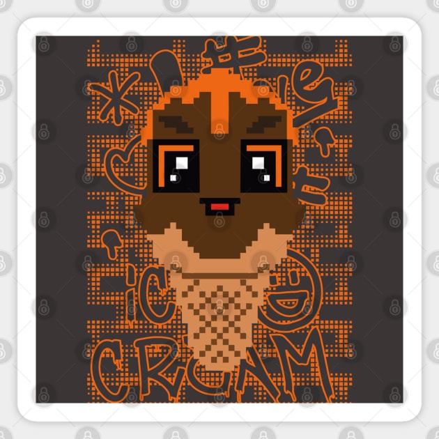 Pixel Ice Cream Chocolate Sticker by Oliversantos